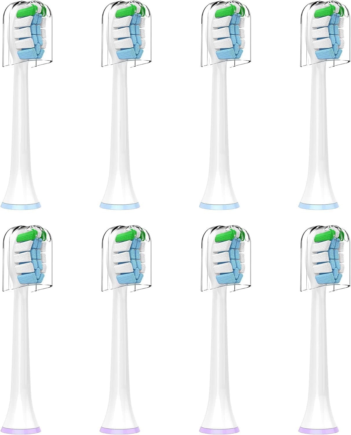 8 Pack Electric Toothbrush Heads – Compatible with Philips Sonicare Models, Snap-On Design, Dupont Bristles for Plaque Removal & Gum Care
