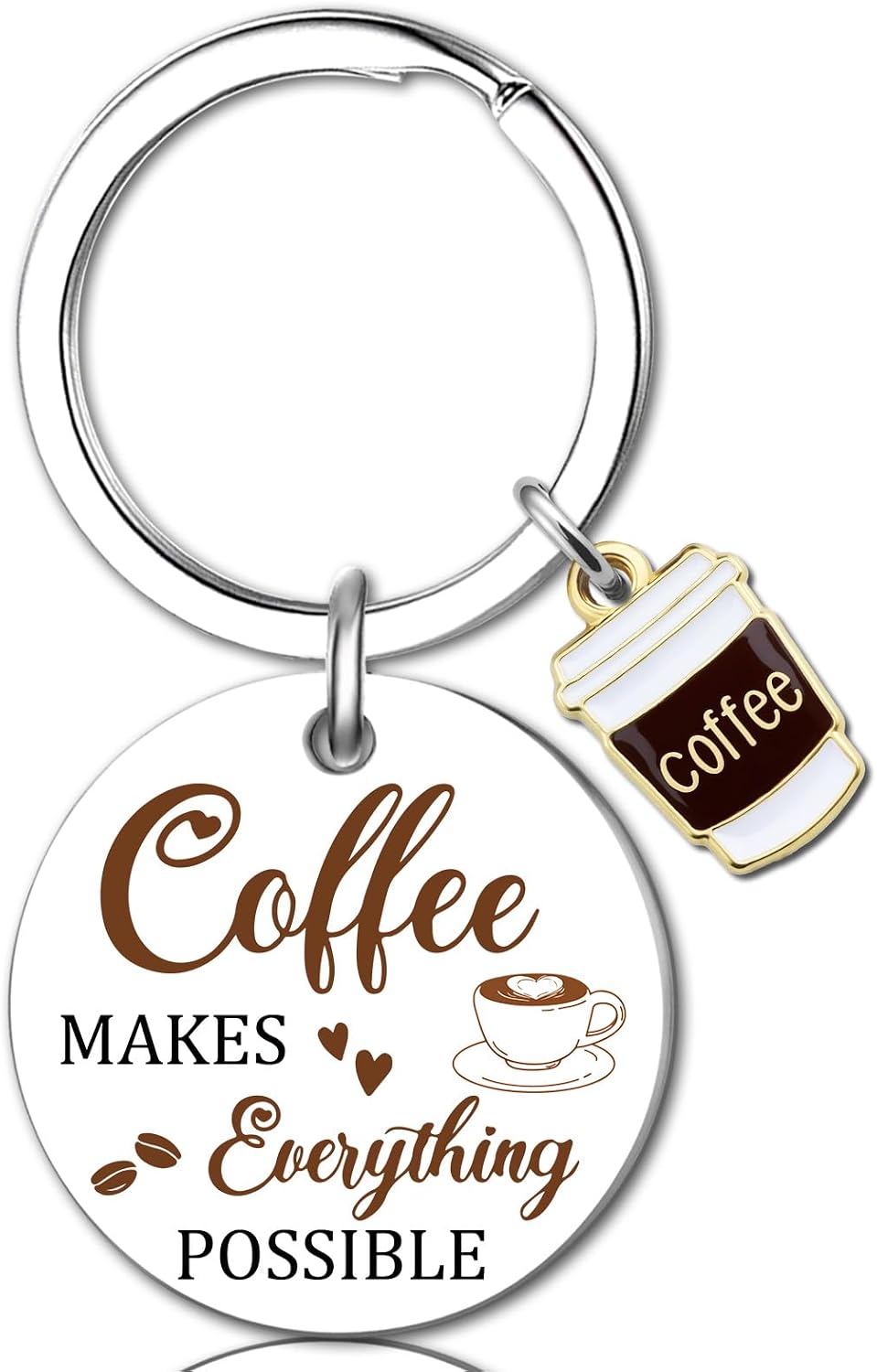 Coffee Lover Gifts for Women Men Coffee Keychain Accessories Barista Gifts for Women Barista Accessories Funny Keychains for Coworker Friend Birthday Gift Ideas