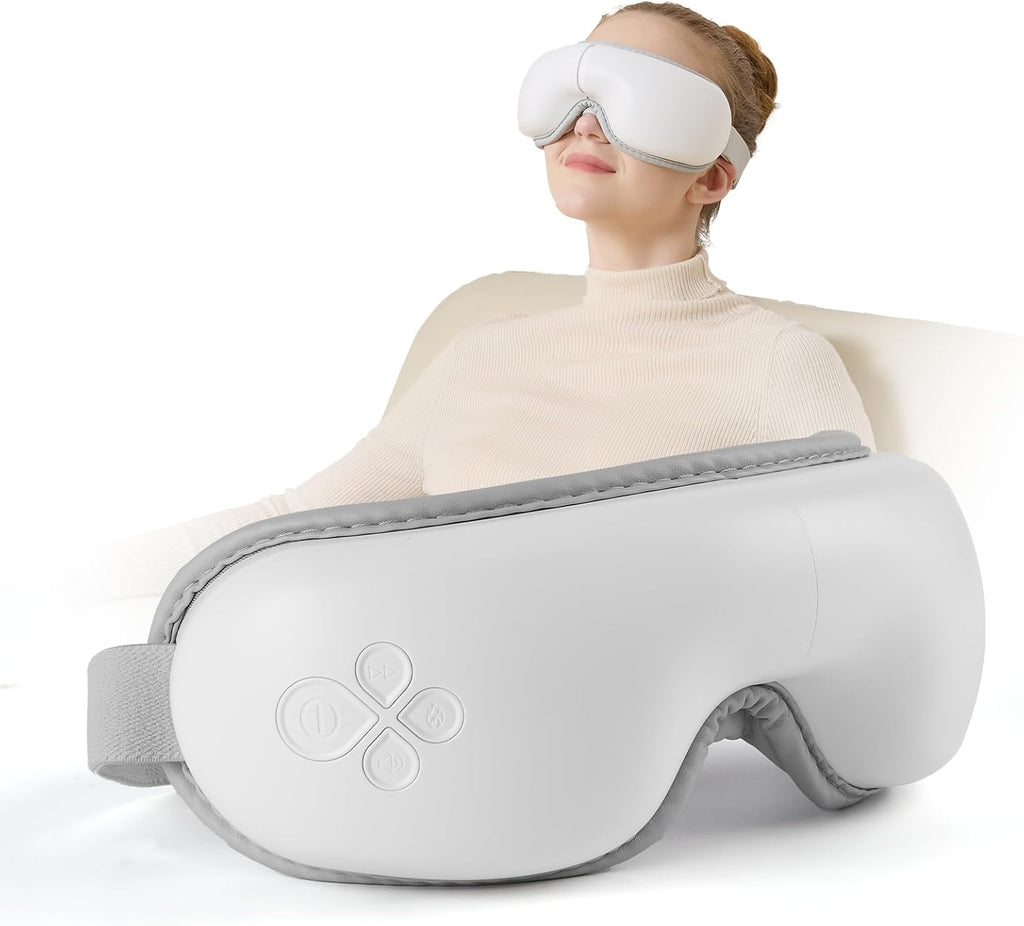 LAOBEN Eye Massager with Heat, Mothers Day Birthday Gift for Mom, Electric Eye Mask with Light-Blocking Design, 180°Portable Folding Design, Sleep Gift for Office, Travel, Home Use for Women and Men