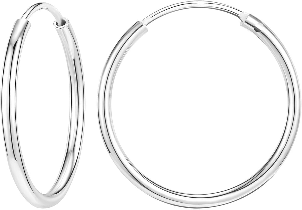 Large Titanium Hoop Earrings for Women Hypoallergenic Big Silver Hoops