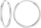 Large Titanium Hoop Earrings for Women Hypoallergenic Big Silver Hoops