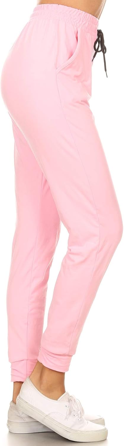 Leggings Depot Women's Jogger Track Cuff Sweatpants with Pockets for Yoga, Workout