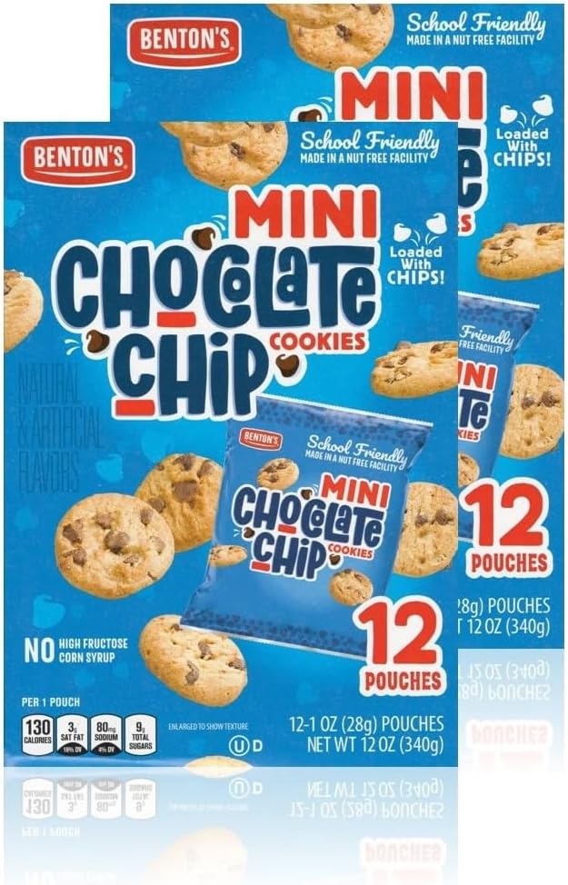 Benton’s Mini Cookie Snack Packs (2 Boxes, Chocolate Chip)