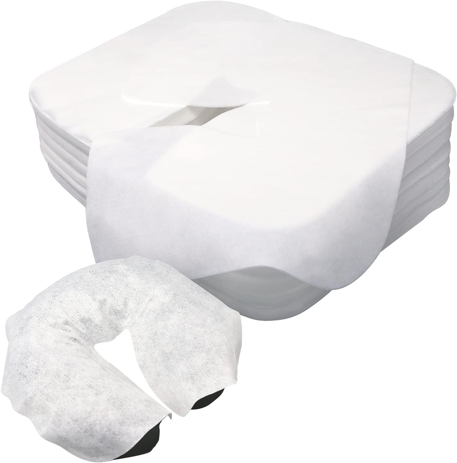 300 count Disposable Face Cradle Covers–Medical-Grade, SPA Face Rest Covers Headrest for Massage Tables Massage Chairs (300pcs white)