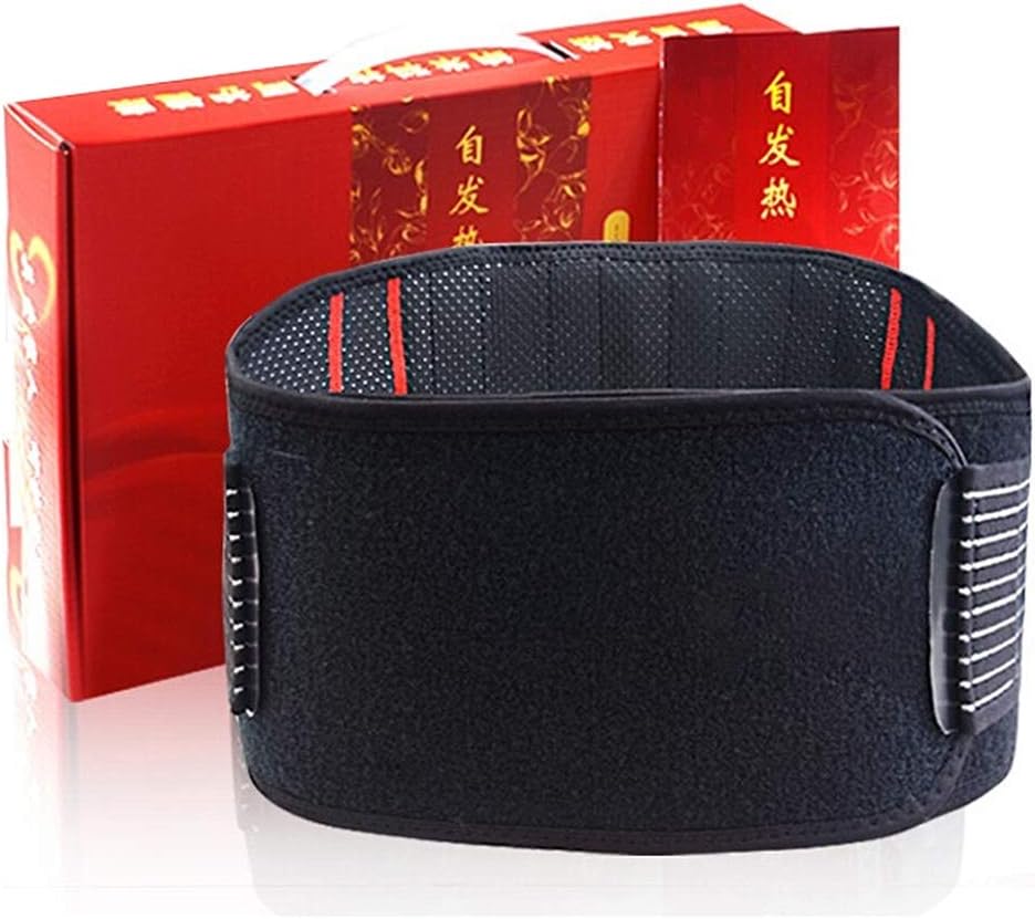 Lumbar Brace Belt - Self-Heating Magnetic Therapy for Pain Relief & Injury Prevention - Lower Back Support - Black (Large,Black)