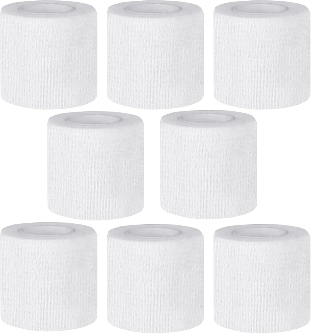 CIYAGPOOU Self Adhesive Bandage Wrap,2 Inch White Elastic Cohesive Bandages, Vet Wrap for Dogs,Tattoo Grip Sports Breathable Tape Bulk for First Aid, Wrist Sprains Protection
