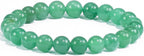 Clearain Natural Gemstones Bracelet 8mm Chakra Round Beads Energy Power Crystal Reiki Healing Elastic Stretch 7 Inch for Women Men Unisex