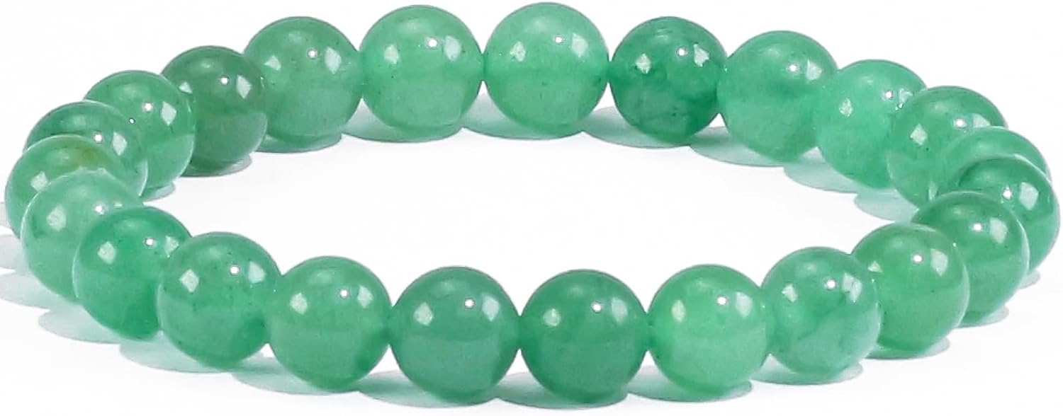 Clearain Natural Gemstones Bracelet 8mm Chakra Round Beads Energy Power Crystal Reiki Healing Elastic Stretch 7 Inch for Women Men Unisex