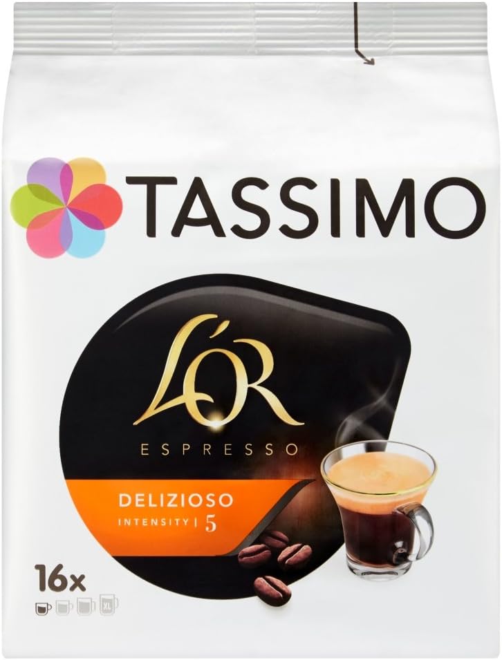 Tassimo L'Or Espresso Delizioso, Coffee T-Discs Pods Capsules, Pack of 5 (16 T-Discs Per Pack) 80 Servings