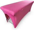 Massage Table Cover – Pink Stretch 6ft Cover for Massage Bed, Lash Bed Topper for Spa or Salon, Fitted Table Wrap, Compatible with 6ft Folding Beds, Durable and Professional Look