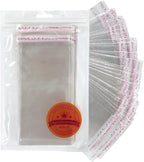 100 PCS Cake Money Box Transparent Bags, Money Pull Out Plastic Bags, Clear Self Sealing Cellophane Bags, Self Adhesive Resealable Bags, 3.1 x 7 IN