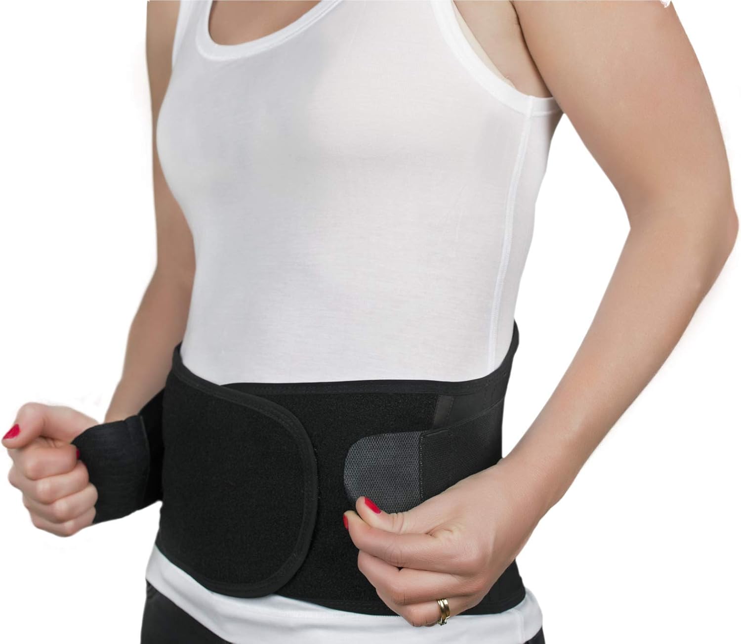 Stabilize Lower Back Support Belt - Relieves Back Pain - Supports Lower Back and Torso - Prevents Slouching Slumping or Hunching - with Removable Pad for Heat or Cold Therapy