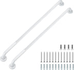 Grab Bars for Shower, 2 Pack 36-Inch Anti Slip Shower Handles for Elderly, Safety Shower Grab Bar, Stainless Steel Handicap Grab Bars for Bathroom (White 1" Diameter)