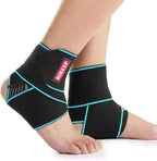 Candy Li Ankle Brace for Sprained Ankle, Ankle Support for Women & Men, Adjustable Compression Wrap Breathable Nylon Super Elastic & Comfortable for Sports– Blue(1 Pair)