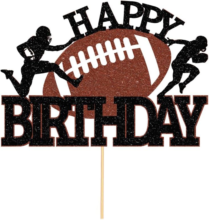 Football Happy Birthday Cake Topper, Football/Sport Themed Birthday Party Decorations,for Boys/Men/Sportsman Party Decorations/Dinner Party Cake Topper Decorations