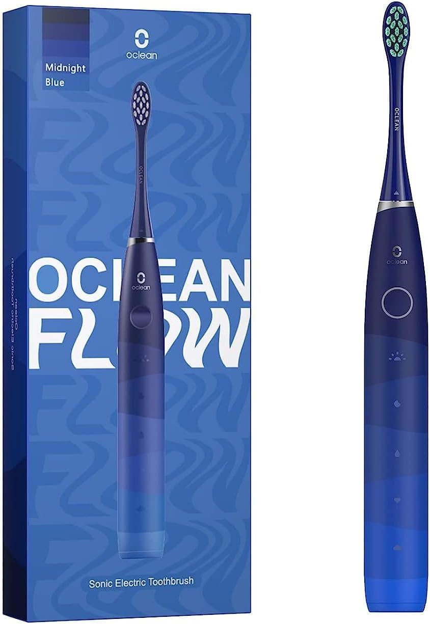 Oclean Electric Toothbrush for Adults, Sonic Toothbrush Soft Gum Care, Whitening, 180 Days Battery Life, IPX7 Waterproof, 76000 VPM Motor, USB C Rechargeable, Blue