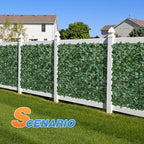 TANG 58"x136"-1piece Faux Ivy Privacy Fence Screen Roll, Artificial Leaf Fence Cover for Balcony Outdoor Decor, Fake Greenery Wall for Patio, UV Resistant, Light Green