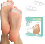 Welnove Hammer Toe Straightener Toe Corrector for Women - 8 Pcs Hammer Toe Cushion Pads for Bent, Crooked, Curled, Claw, and Hammer Toes - Soft Support and Realignment(Clear, 3 Loop Design)