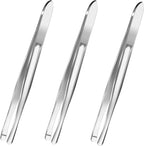 3 Pieces Stainless Steel Round Tip Tweezers Blunt Tip Tweezers Eyebrow Hair Removal Tweezer Makeup Cosmetic Tool Blunt Tips Tool