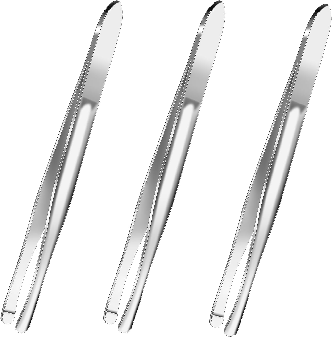 3 Pieces Stainless Steel Round Tip Tweezers Blunt Tip Tweezers Eyebrow Hair Removal Tweezer Makeup Cosmetic Tool Blunt Tips Tool