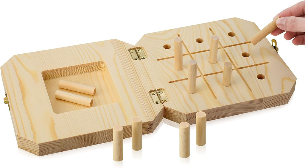 9 Hole Wooden Pegboard for Occupational Therapy Nine Hole Peg Test to Improve Fine Motor Coordination, Finger Dexterity, Concentration and Increase Reactionary Speed
