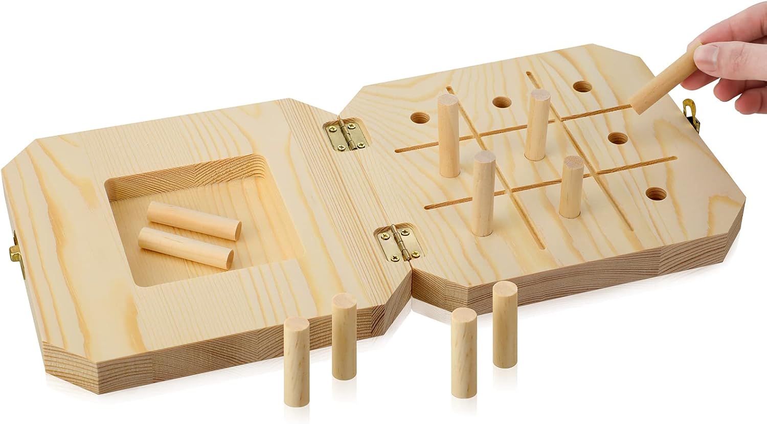 9 Hole Wooden Pegboard for Occupational Therapy Nine Hole Peg Test to Improve Fine Motor Coordination, Finger Dexterity, Concentration and Increase Reactionary Speed