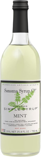 Sonoma Syrup Co. Mint Infused Simple Syrup 25.4 fl oz | for Coffee, Cocktails, and Cooking | Hand Crafted in the USA