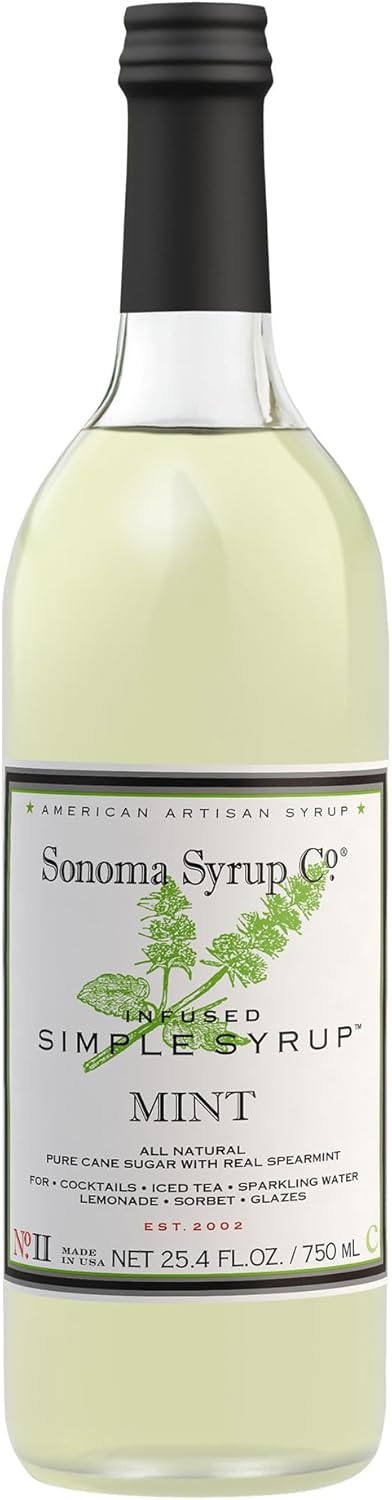 Sonoma Syrup Co. Mint Infused Simple Syrup 25.4 fl oz | for Coffee, Cocktails, and Cooking | Hand Crafted in the USA