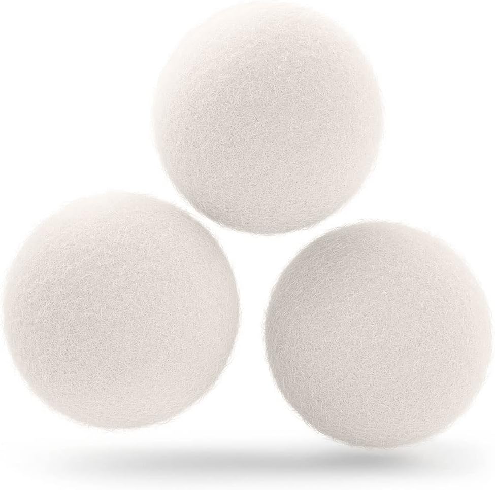 Cosy House Collection Wool Dryer Balls - Premium Reusable Natural Fabric Softener - Eco-Friendly, Saves on Time and Energy - Soften Clothes Naturally - Reusable for Up to 3 Years - White (Pack of 3)