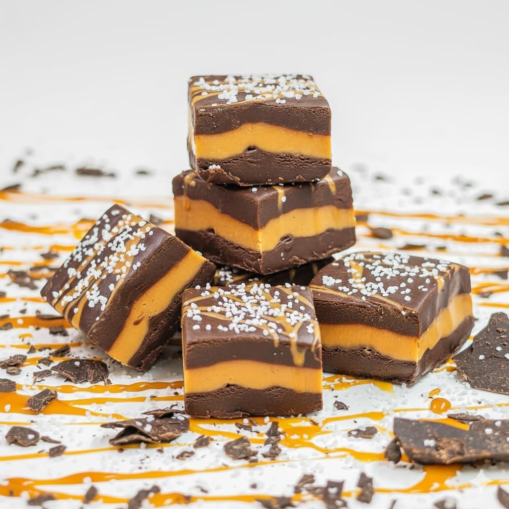 Valley Fudge, Dark Chocolate Caramel Sea Salt, Fresh Artisan Fudge, Real Butter, Gourmet Candy, Half Pound Package