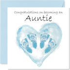 Stuff4 New Baby Boy Card for Auntie - Twins Congrats Becoming - Well Done Congratulations Card for New Auntie, 5.7 Inch Welcome To The World Greeting Cards