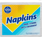 Napkins Paper Napkins, 1200 Count, Thick Strong Soft Absorbent, 4 Packs of 300, 11.4 x 12.5 Inches, 1-Ply