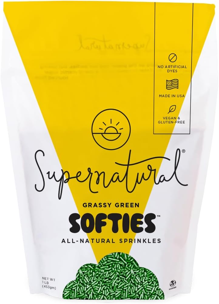 Supernatural Grassy Green Softies Natural Sprinkles, Dye-Free, Made in USA, Soy Free, Gluten Free, Vegan, 16oz