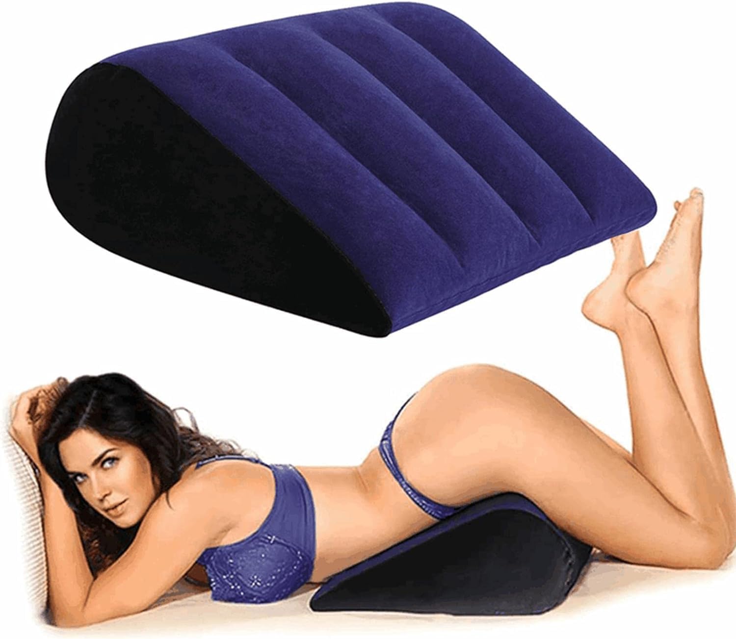 Upgrade Sex Wedge Pillow Position Cushion, Sex Furniture for Bedroom Triangle Inflatable Ramp Positioning for Deeper Position Support Pillow Men Women Couples Sweater bb6