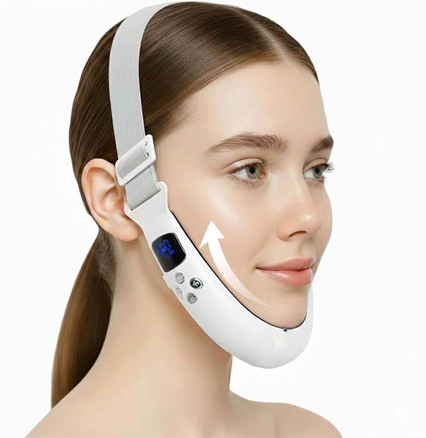 Electric Double Chin Device & V-Face Machine with 6 Modes and 12 Gear Adjustable Intensities - for Jawline Improve and Face Slimmer, Helps Relieve Double Chin