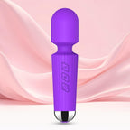 Mini Cordless Massager - 8 Intensity Levels & 20 Quiet ＆ Waterproof Vibration Modes, Handheld Wand Massage for Neck, Back, Shoulder, Muscle Pain Relief (Purple)