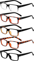 Eyekepper Vintage Reading Glasses for Men - 5 Pack Spring Hinges Classic Readers +1.75