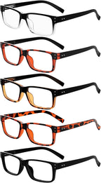 Eyekepper Vintage Reading Glasses for Men - 5 Pack Spring Hinges Classic Readers +2.25