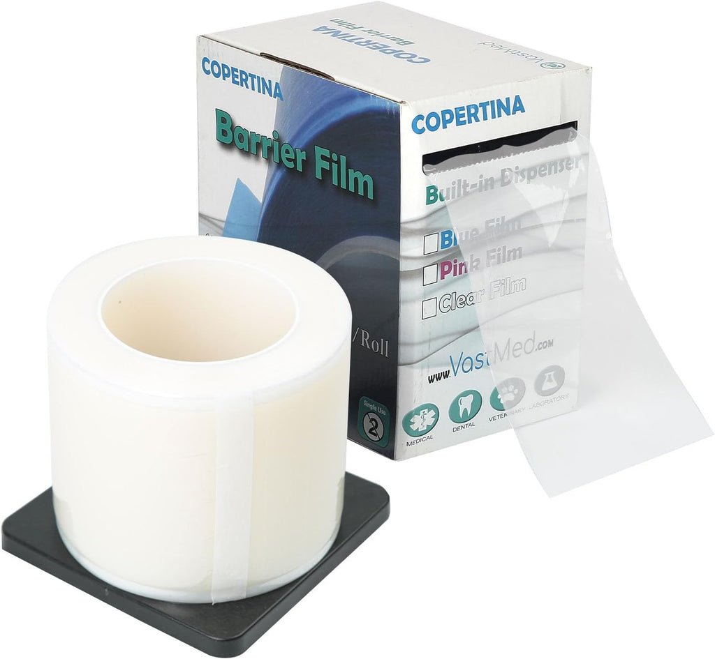 1 Roll (1200 Sheets) Dental Barrier Film 4x6 by Vastmed | Tattoo Barrier Film Roll Barrier Tape for Dental Medical Tattoo - Clear