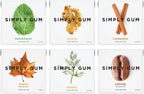 SIMPLY Gum Variety Pack (Assorted Flavors), Plastic-Free Natural Chewing Gum, 6 pack (90 pieces) | Vegan, Kosher, Non GMO, Aspartame Free and Sorbitol Free