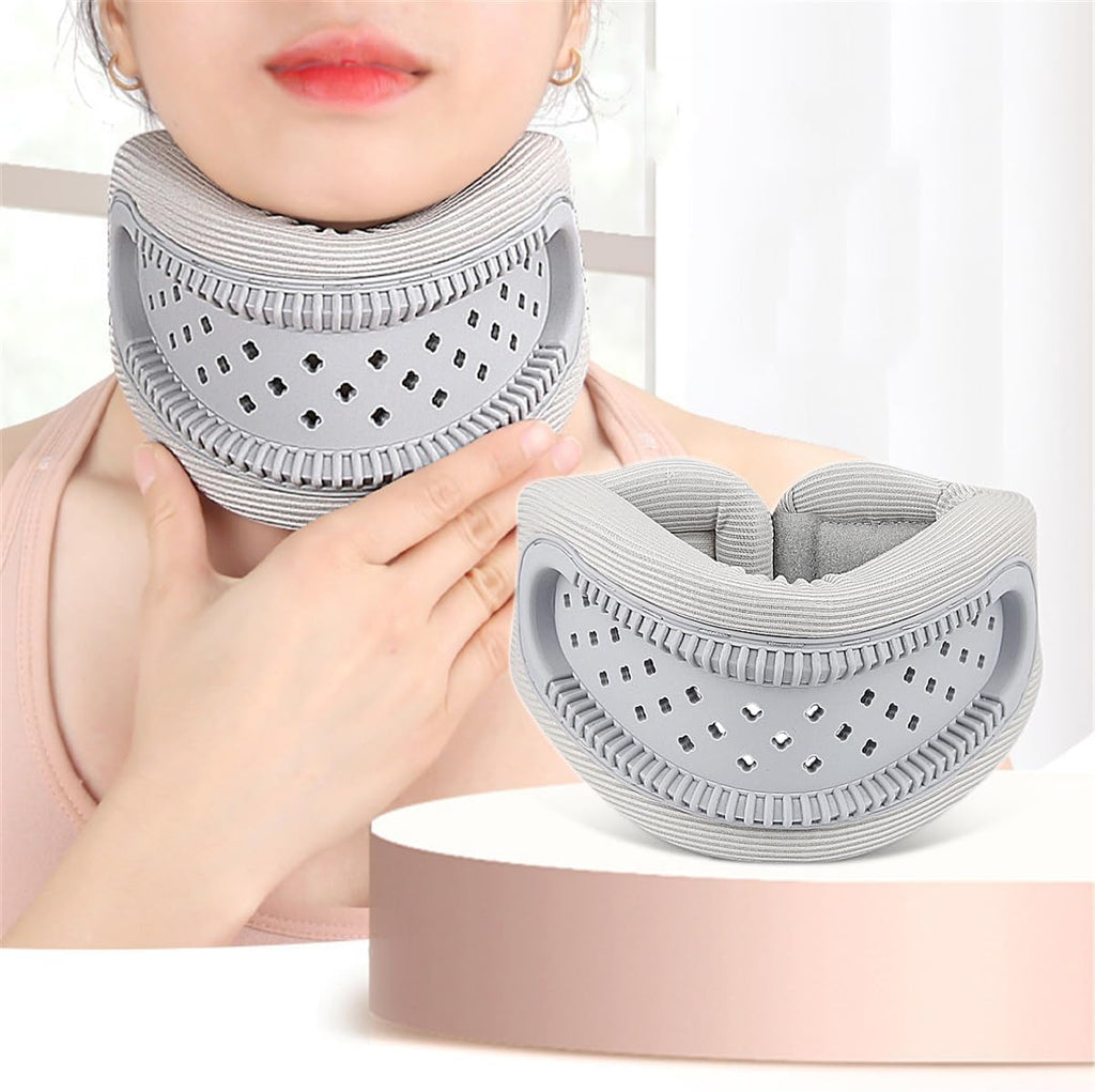 Neck Brace for Pain Relief and Support, Soft Adjustable Cervical Collar Neck Traction Device, Neck Protectors Wraps Keep Vertebrae Stable and Aligned, Women Men Cervical Spine Pressure Relief (Gray)
