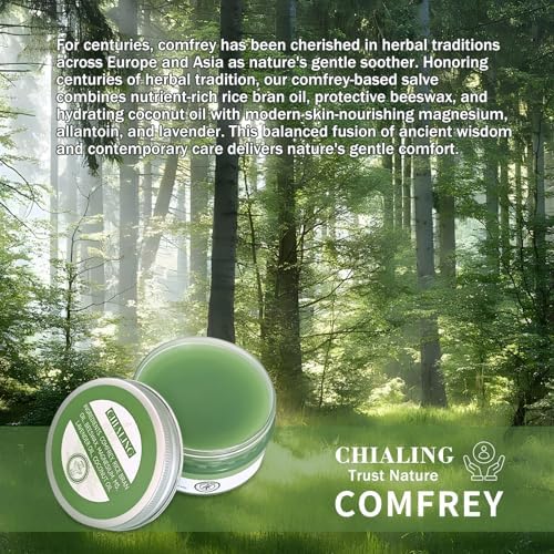 Handmade Organics Comfrey Salve 3.5oz – Natural Herbal Balm for Bones, Muscles, Joints, Knees & Skin - Made In USA - Handcrafted with Slow-Infused Herbs & Mineral-Rich Ingredients for Daily Skin
