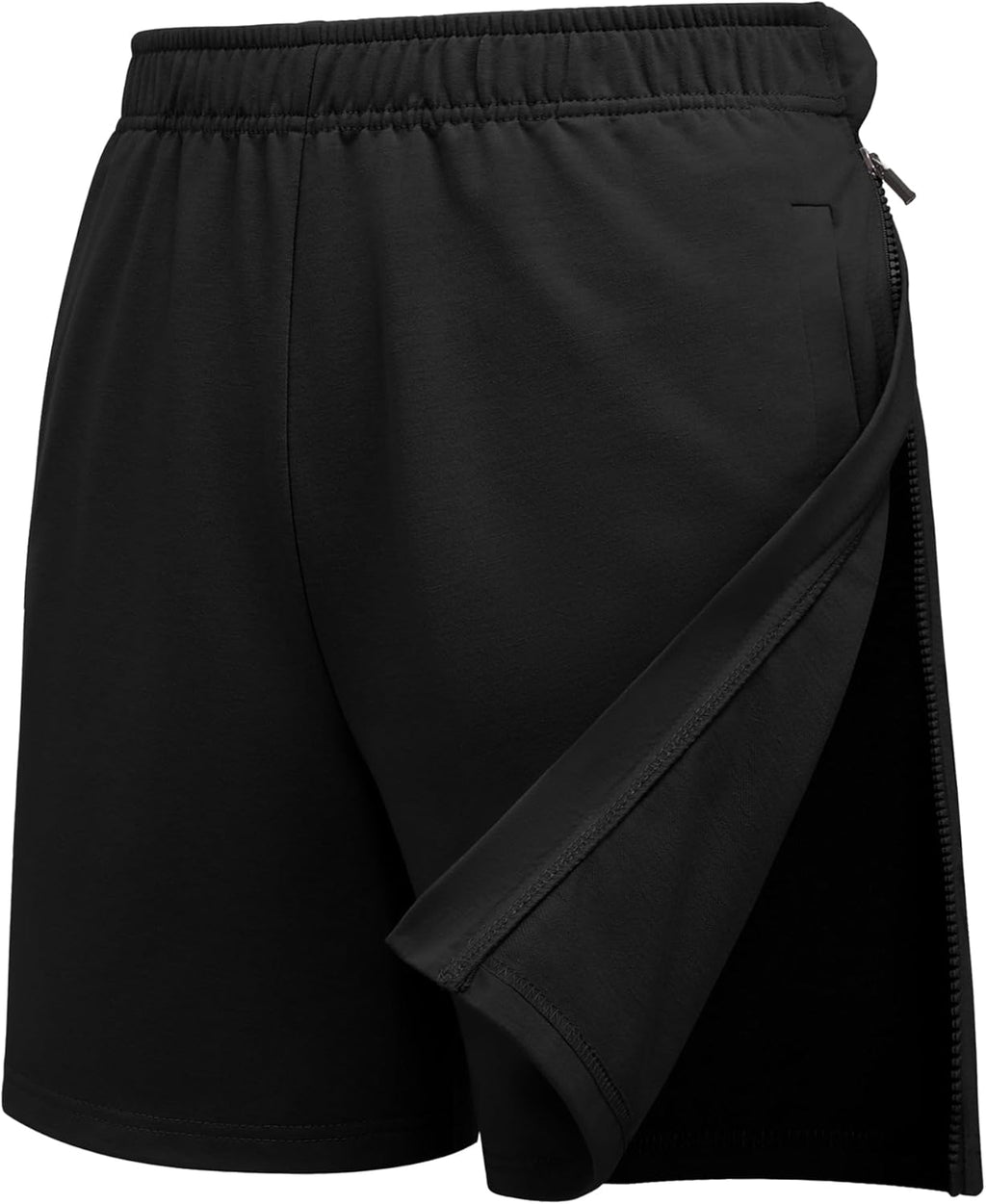 Deyeek Post Surgery Tear Away Shorts for Women Hip Replacement Recovery Zipper Breakaway Shorts Comfy Adaptive Clothing with Pockets Black