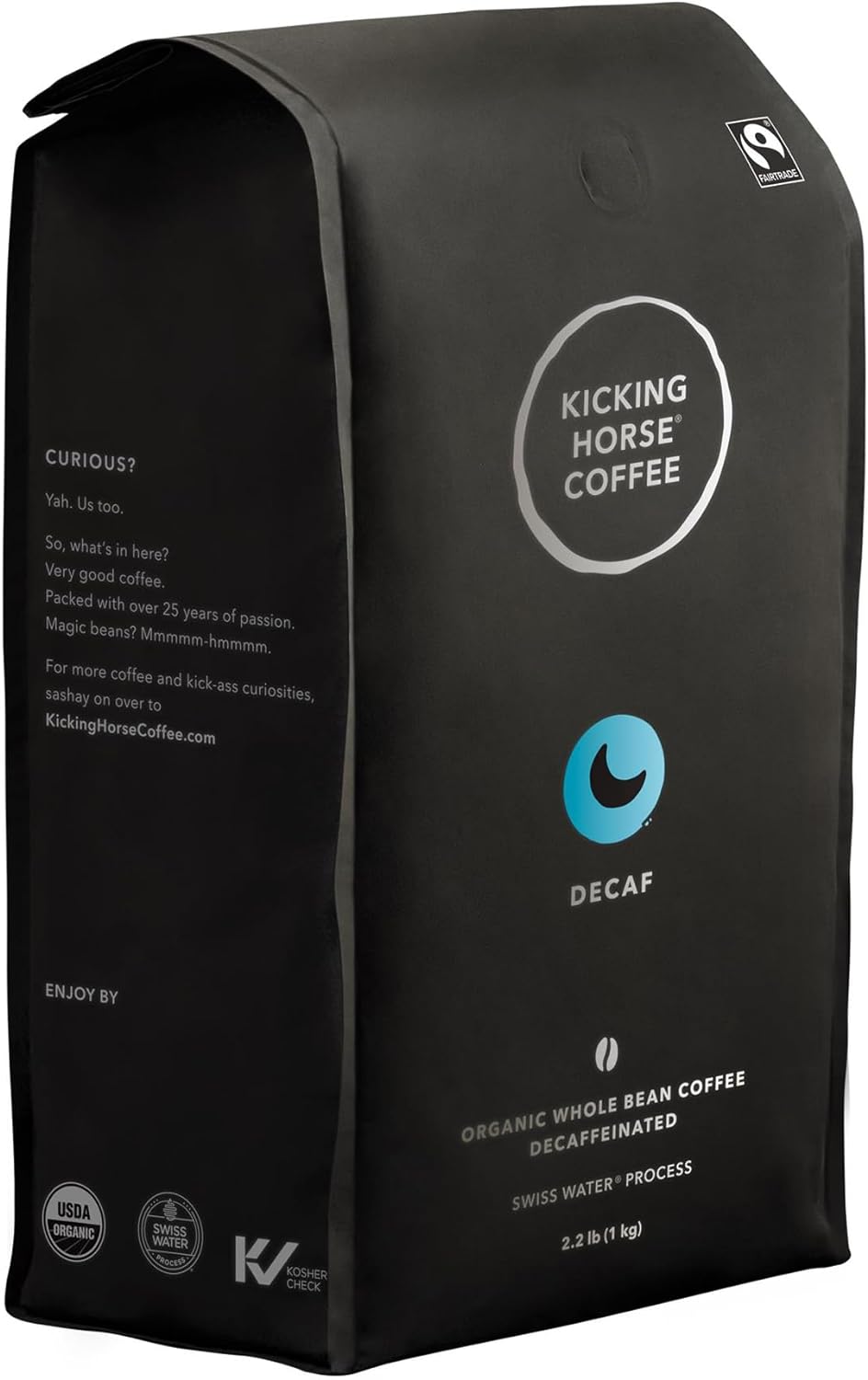 Kicking Horse Coffee, Swiss Water Process, Whole Bean, 2.2 Pound - Organic Whole Bean Coffee Decaffeinated