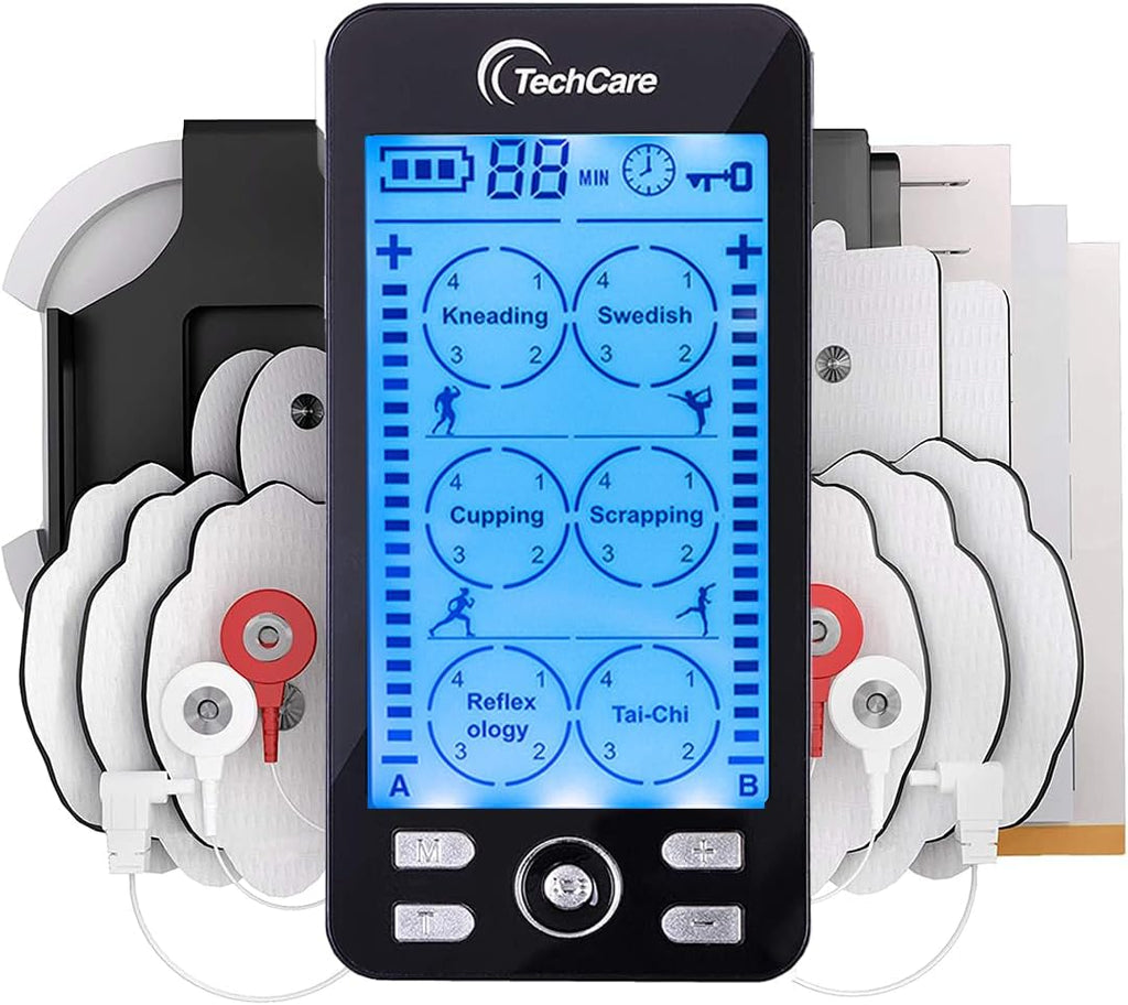 TENS Unit Muscle Stimulator EMS Machine for Pain Relief Dual Channel Electric Pulse Circulation Massager,Rechargeable Therapy Device for Back Neck Sciatica Muscle Recovery