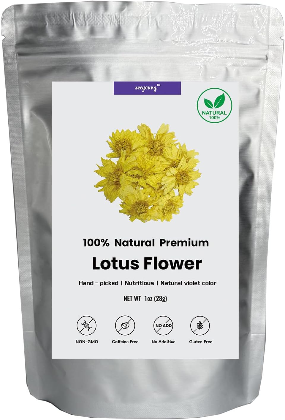 Premium Perfume Lotus Dried Natural Flowers Tea Whole Flower | Non GMO, Caffeine-free | 1oz(28g)