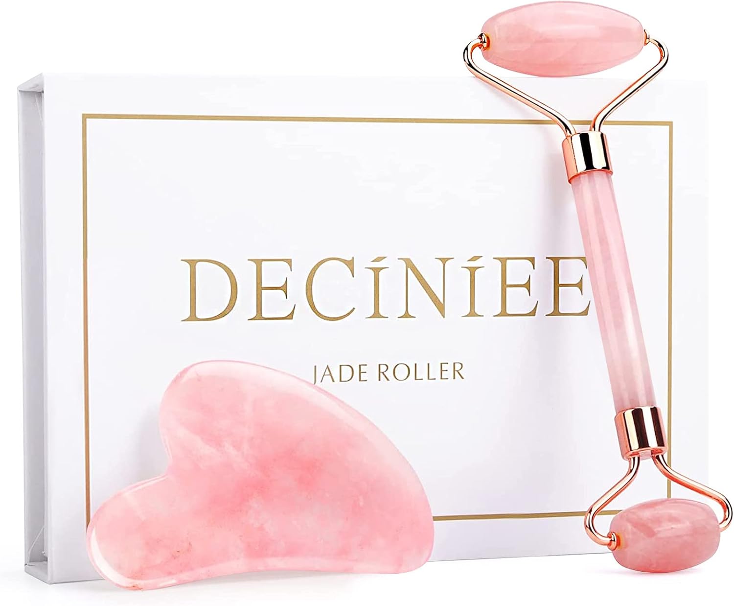 Deciniee Gua Sha Face Roller Tools: Jade Roller Facial Tools for Skin Care - Facial Massager for Face, Eyes, Neck, Relieve Fine Lines and Wrinkles