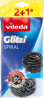 Vileda INOX Spirale 2+1 Sponges, Multicoloured, Pack of 3