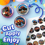 30 x Edible Cupcake Toppers – Red Monster Truck Inspired Collection of Edible Cake Decorations | Uncut Edible on Wafer Sheet