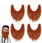 4 Pcs St. Patrick's Day Mustache Beard,St. Patrick's Day Leprechaun Reddish Brown Fake Mustache Beard,Cosplay Costume Accessory for Irish St Patrick's Day Party Supplies